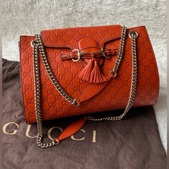 Gucci Handbags - Gucci Burnt Guccissima Leather Large Emily Chain Shoulder Bag